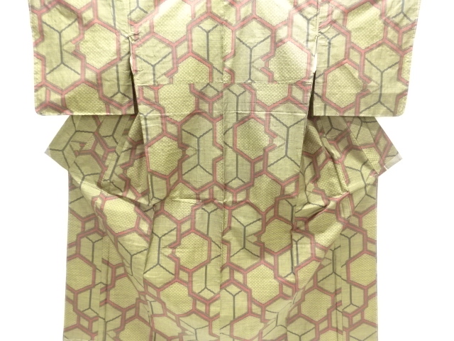 JAPANESE KIMONO / UNUSED TORTOISESHELL-PATTERNED DORO OSHIMA TSUMUGI K